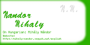 nandor mihaly business card